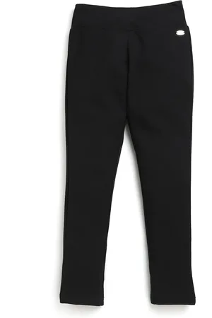 Tiny Girl Girls Black Solid Woven Jeggings