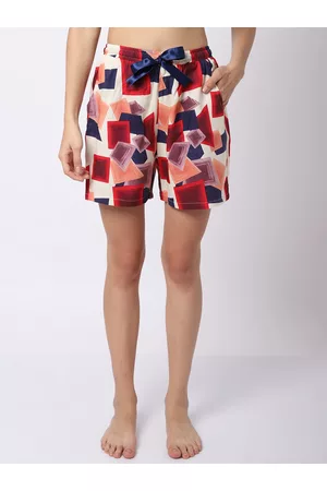 Claura Women Multicolored Printed Lounge Shorts
