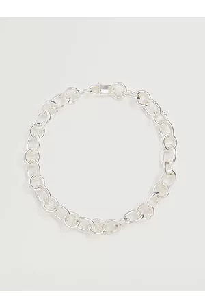 MANGO Silver-Toned Interlinked Choker Necklace