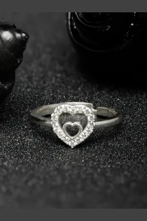 Priyaasi Woman Silver-Plated White 92.5 Sterling Silver CZ-Studded Finger Ring