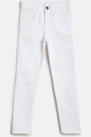 TALES & STORIES Boys White Slim Fit Stretchable Denim Jeans