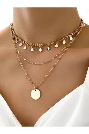 Shining Diva Shining Diva Women Fashion Gold-Toned Gold-Plated Layered Necklace