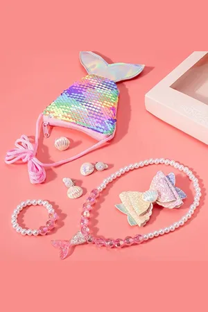 EL REGALO Girls Pink & White Beaded Jewellery Set