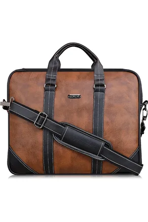 Lorem Unisex Brown & Black Textured Messenger Bag