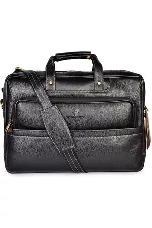 WildHorn Men Black Solid 16" Laptop Bag