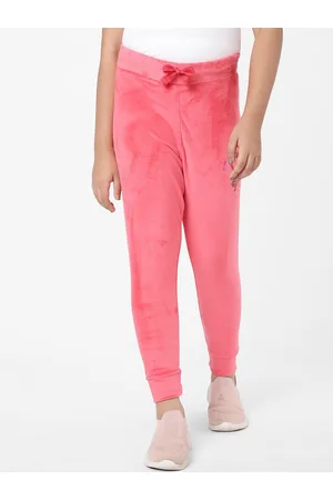 Sweet Dreams Girls Velour Spandex Solid Track Pant