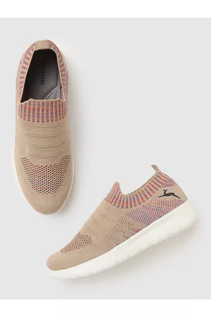 Marc Loire Women Beige Woven Design Slip-On Sneakers