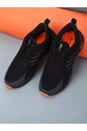 Allen Cooper Men Black Mesh Running Non-Marking Shoes