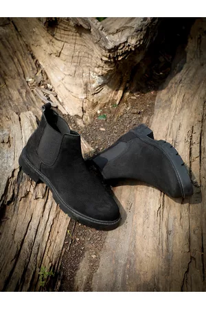 DressBerry Women Black Faux Leather Chelsea Boots
