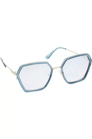 Lee Cooper Women Sunglasses - Women Mirrored Lens & Blue Oversized Sunglasses with UV Protected Lens