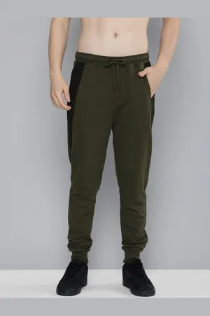 HARVARD Men Olive Green Solid Regular Fit Joggers