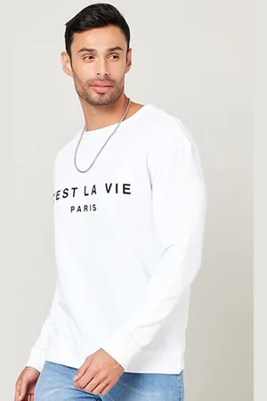 Styli Men Typography Print Pure Cotton Boxy Sweatshirt