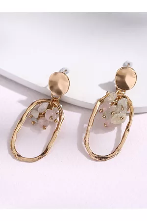 DEEBACO Gold-Toned Geometric Drop Earrings