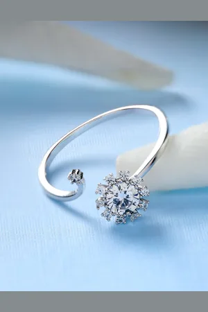 Priyaasi 925 Sterling Silver AD-Studded Finger Ring