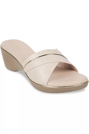 Metro Beige Wedge Sandals Heels