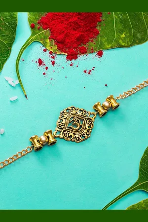 Aadita Gold-Toned Bracelet Style Handmade Rakhi