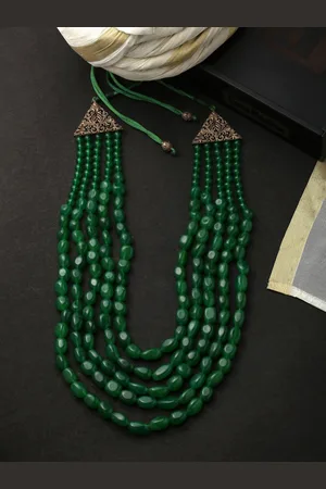 COSA NOSTRAA Men Green Beaded Layered Necklace