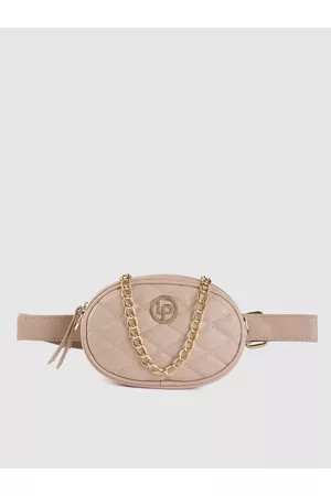 Lino Perros Beige Quilted Sling Bag cum Waist Pouch