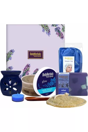 BodyHerbals 7 Pcs Lavender & Vanilla Bath & Body Care Spa Gift Set