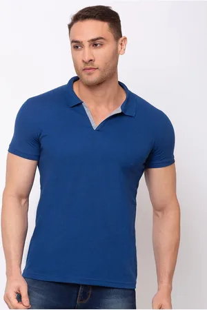 Status Quo Men Blue Polo Collar T-shirt