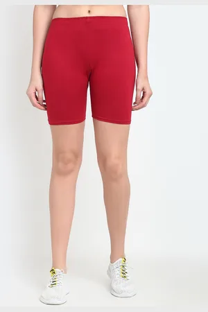 Jinfo Women Maroon Solid Cycling Shorts