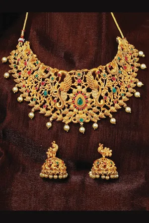 ESTELE Gold Plated Traditional Nakshi Bridal Choker Set