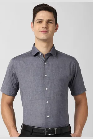 Peter England Men Grey Formal Shirt