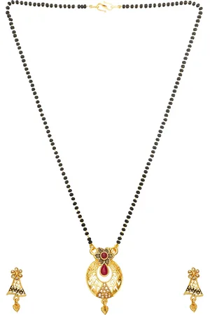 Aadita Women Gold Tone Pearl Mangalsutra with Earrings