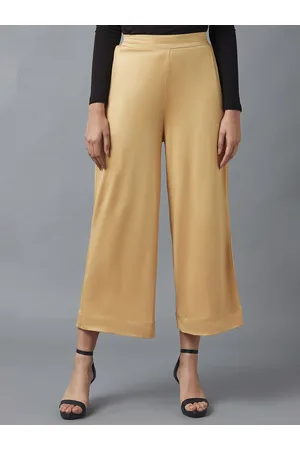 Elleven Women Yellow Knitted Palazzos