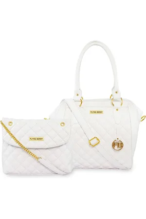 FLYING BERRY White Quilted Handheld Bag Combo