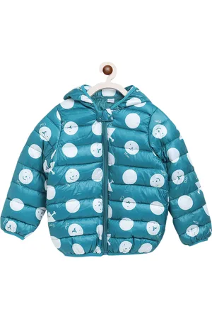 Kids On Board Unisex Kids Green White Puffer Jacket