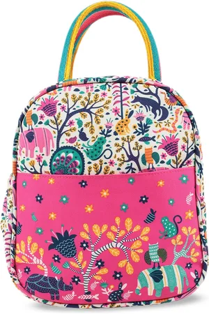Chumbak Pink & Off-White Printed Lunch Bag