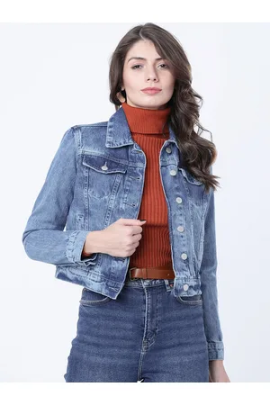 Buy Tokyo Talkies Women Violet Solid Denim Jacket - Jackets for Women  10698812 | Myntra