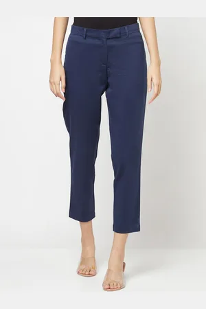 Fabindia Women Blue Slim Fit Trousers