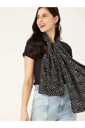 DressBerry Women Black & White Printed Scarf