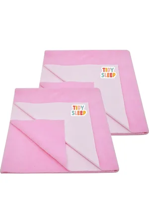 TIDY SLEEP Kids Set Of 2 Pink Water Proof Cotton Mattress Protector