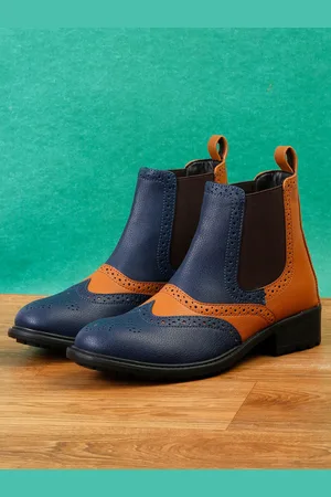 Roadster Women Blue & Tan Colourblocked Boots