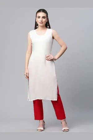 Ayaany Women White Straight Kurta