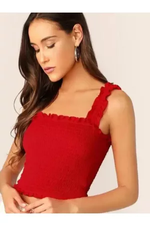 IQRAAR Woman Bobbin Elastic Crop Top