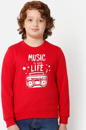 DYCA Boys Red Printed Sweatshirt