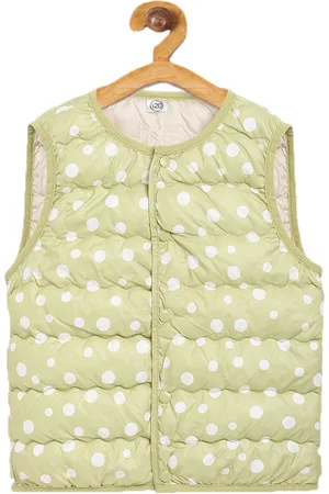 Kids On Board Unisex Kids Green Printed Puffer Jacket