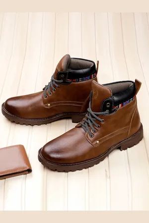 Kraasa Men Brown Solid Long Boots
