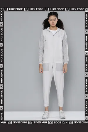 HRX EDGE Lifestyle Women Dawn Blue Rapid-Dry Solid Tracksuits