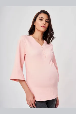 Ed-a-Mamma Women Pink V-Neck T-shirt