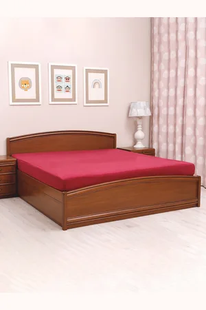 TIDY SLEEP Kids Maroon Solid Waterproof Mattress Protector