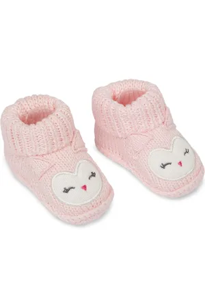 Baby Moo Infant Girls Pink Socktop Blushing Booties