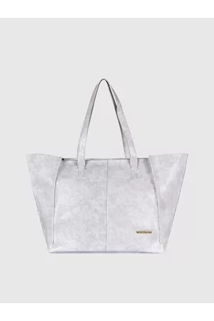 Bagsy Malone Women Grey PU Oversized Swagger Shoulder Bag