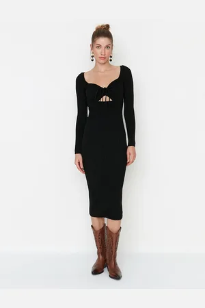 Trendyol Women Black Solid Bodycon Dress