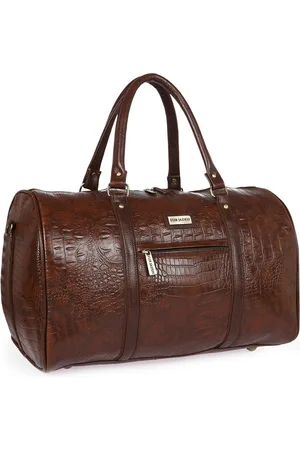 FUR JADEN Unisex Brown Textured Duffel Bag