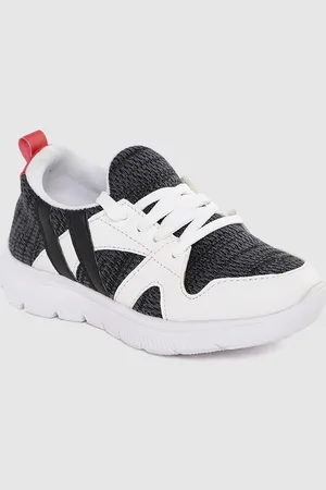 YK Boys Charcoal Grey & White Colourblocked Sneakers